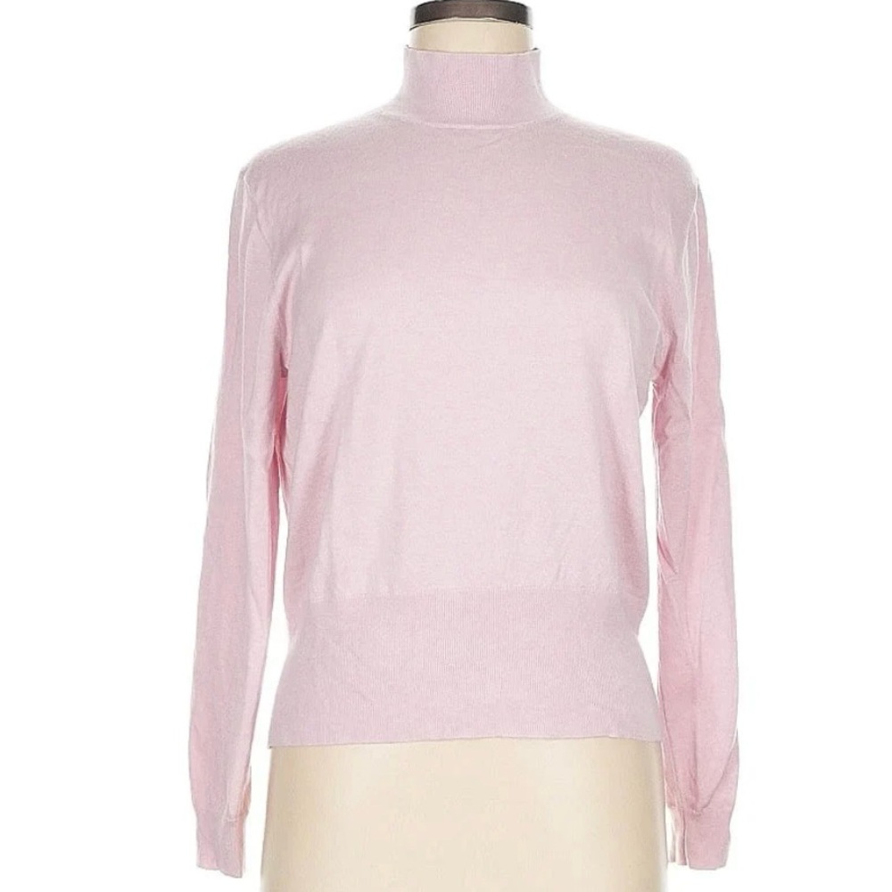 📦 MOVING SALE! Chic J. Crew Lightweight Soft Mock Turtleneck Sweater- Light Pink